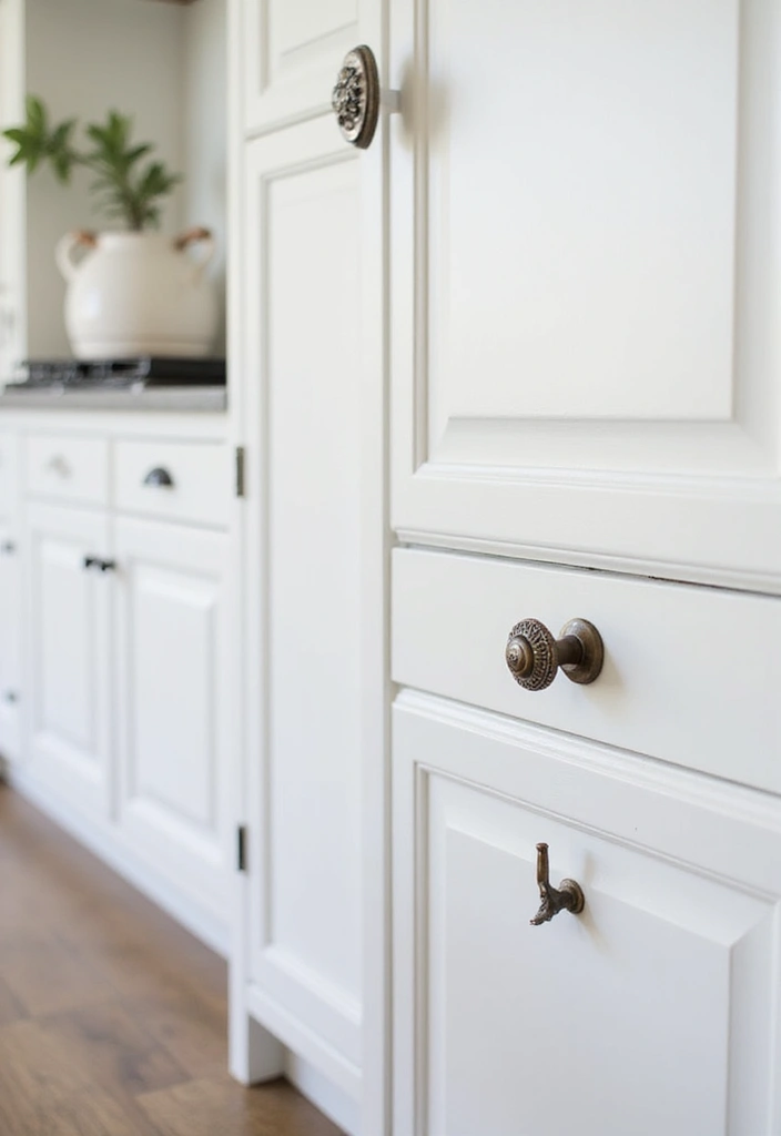 30 Stunning White Modern Kitchen Designs You Need to See to Believe! - 21. Decorative Hardware