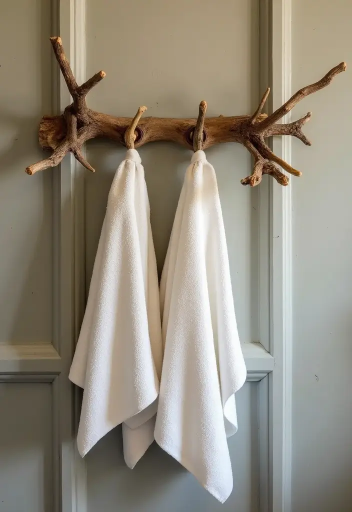 30 Western Bathroom Decor Ideas That'll Make You Feel Like You're in a Cowboy Movie! - 11. Rustic Towel Hooks