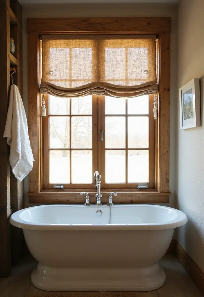 30 Western Bathroom Decor Ideas That'll Make You Feel Like You're in a Cowboy Movie! - 20. Rustic Window Treatments