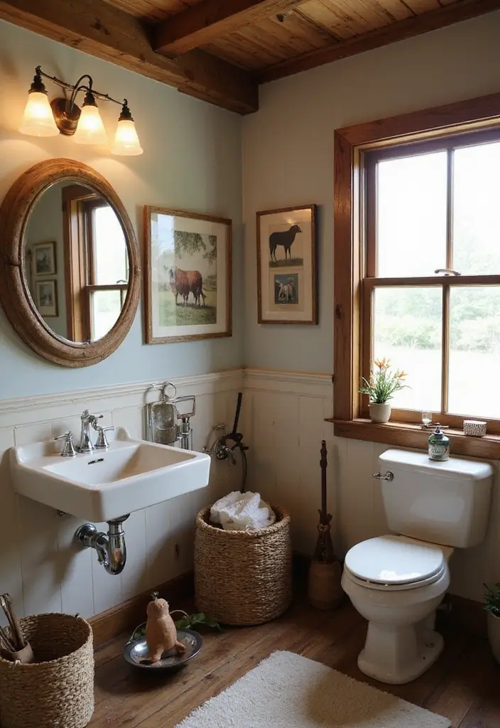 30 Western Bathroom Decor Ideas That'll Make You Feel Like You're in a Cowboy Movie! - 28. Farm Life Decor
