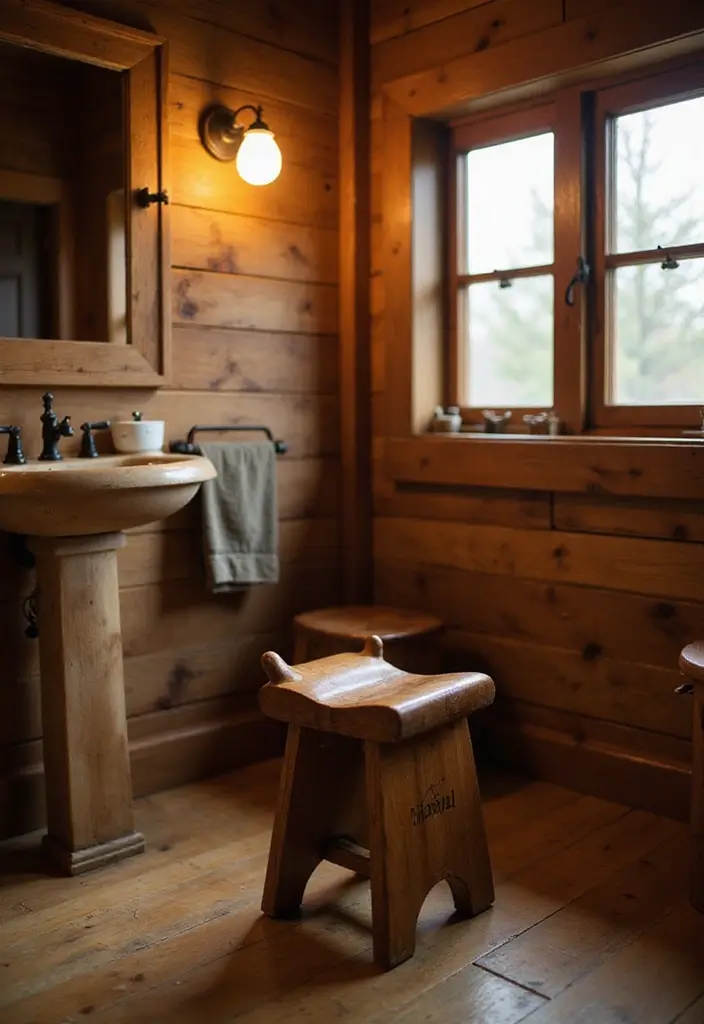 30 Western Bathroom Decor Ideas That'll Make You Feel Like You're in a Cowboy Movie! - 7. Saddle-Style Seating
