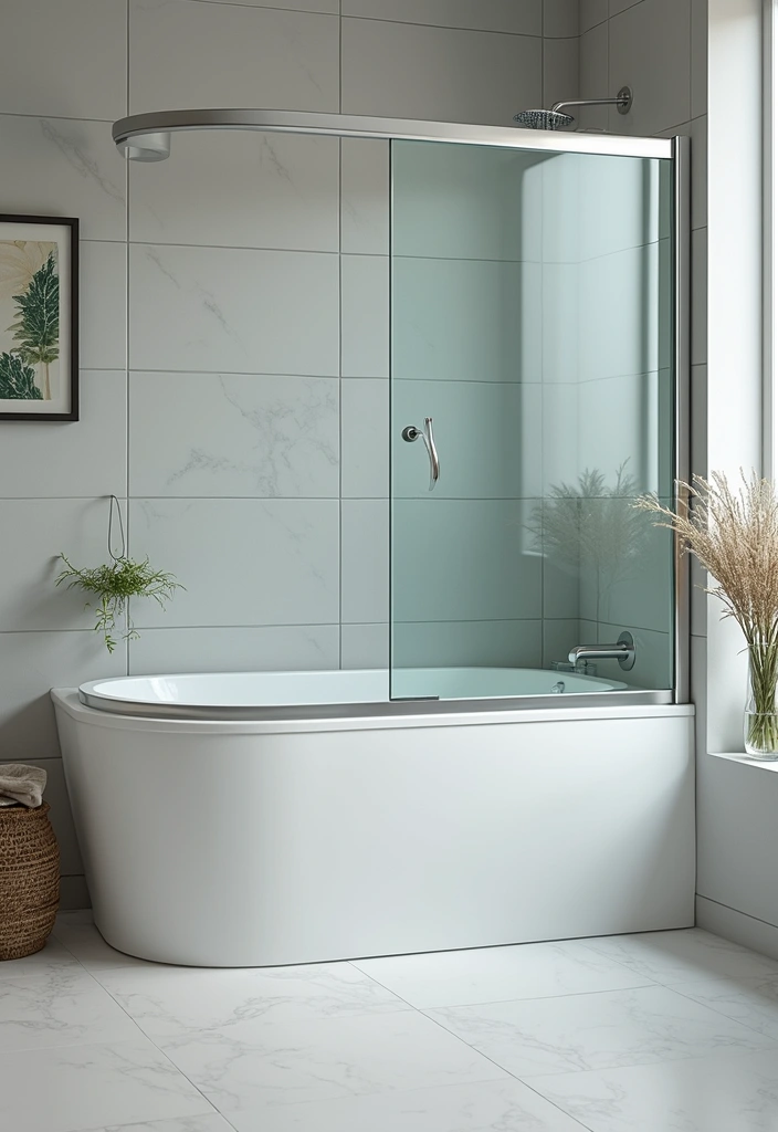 35 Spa-Inspired Bathroom Decor Ideas That Will Turn Your Home into a Zen Oasis! - 18. Inviting Bath Screen