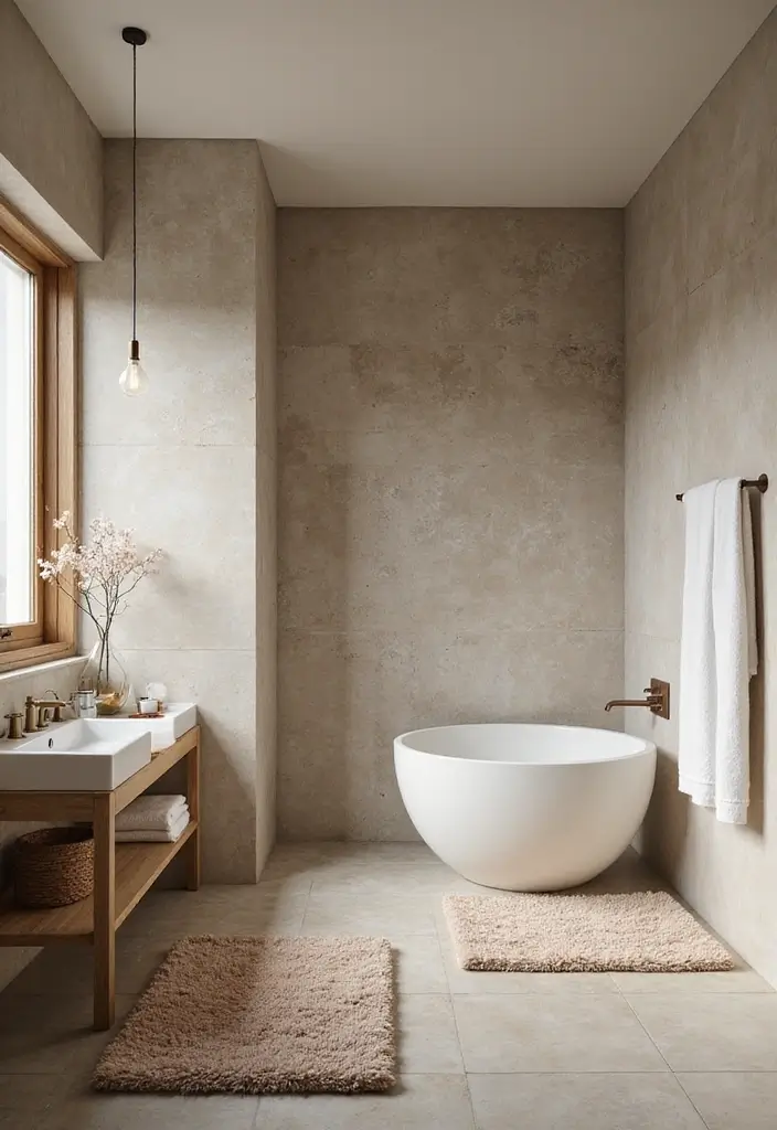 35 Spa-Inspired Bathroom Decor Ideas That Will Turn Your Home into a Zen Oasis! - 19. Spa-Inspired Flooring