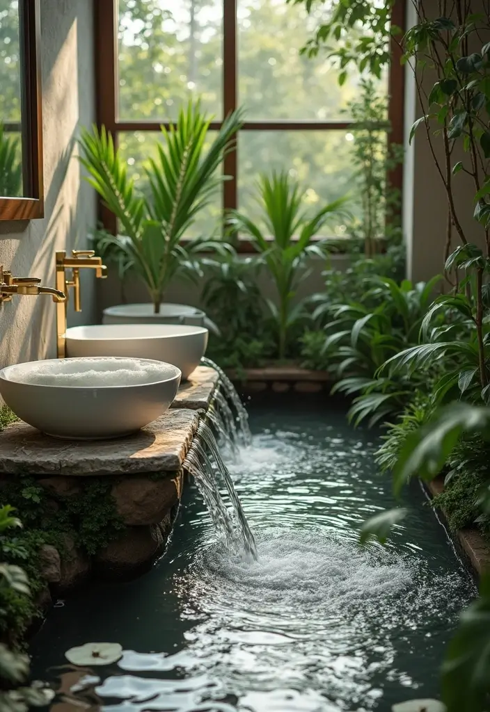 35 Spa-Inspired Bathroom Decor Ideas That Will Turn Your Home into a Zen Oasis! - 21. Indoor Water Feature