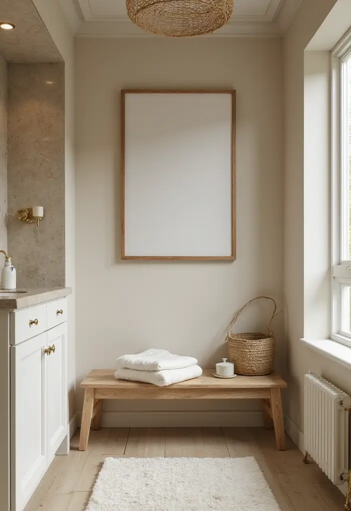 35 Spa-Inspired Bathroom Decor Ideas That Will Turn Your Home into a Zen Oasis! - 25. Comfortable Bench or Stool