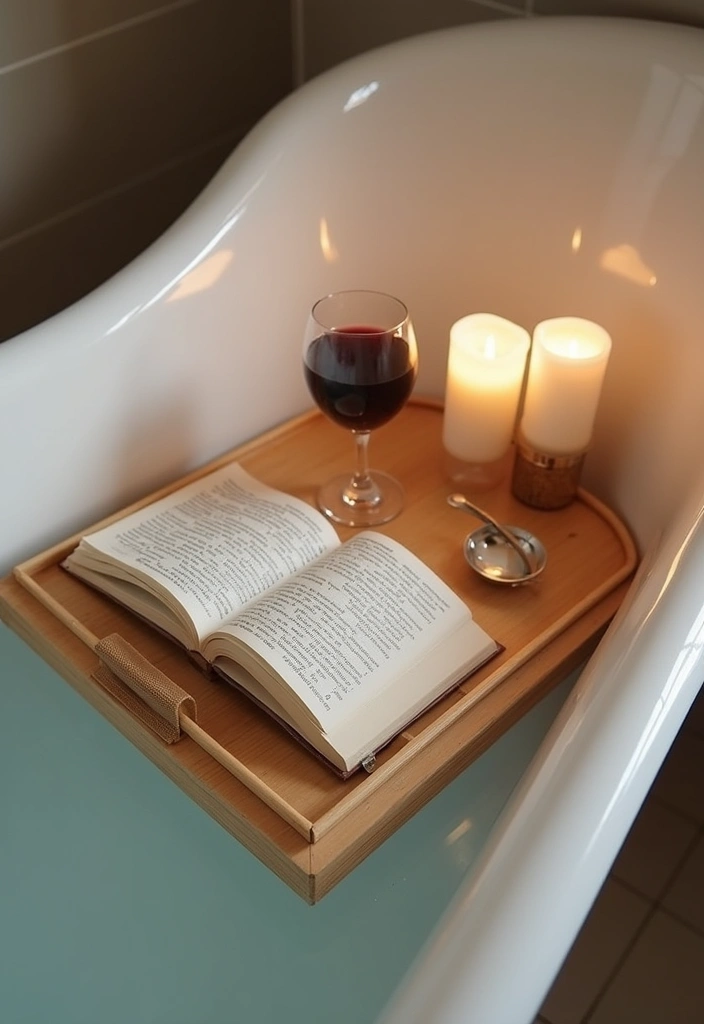 35 Spa-Inspired Bathroom Decor Ideas That Will Turn Your Home into a Zen Oasis! - 33. Customized Bath Tray