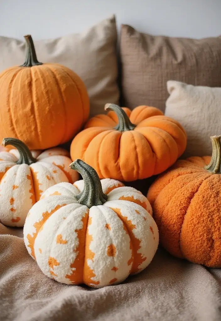 Transform Your Space: 25 Halloween Bedroom Decor Ideas for a Cozy Aesthetic! - 1. Pumpkin Pillows