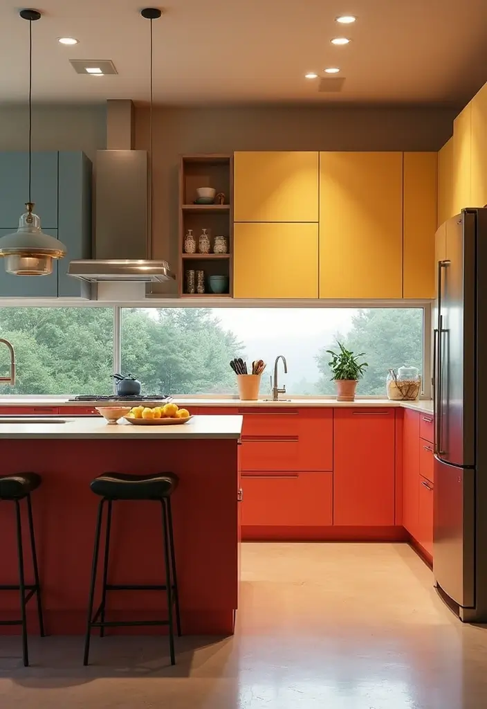 Transform Your Space: 30 Stunning Modern Luxury Kitchen Designs You’ll Adore! - 27. Creative Use of Color