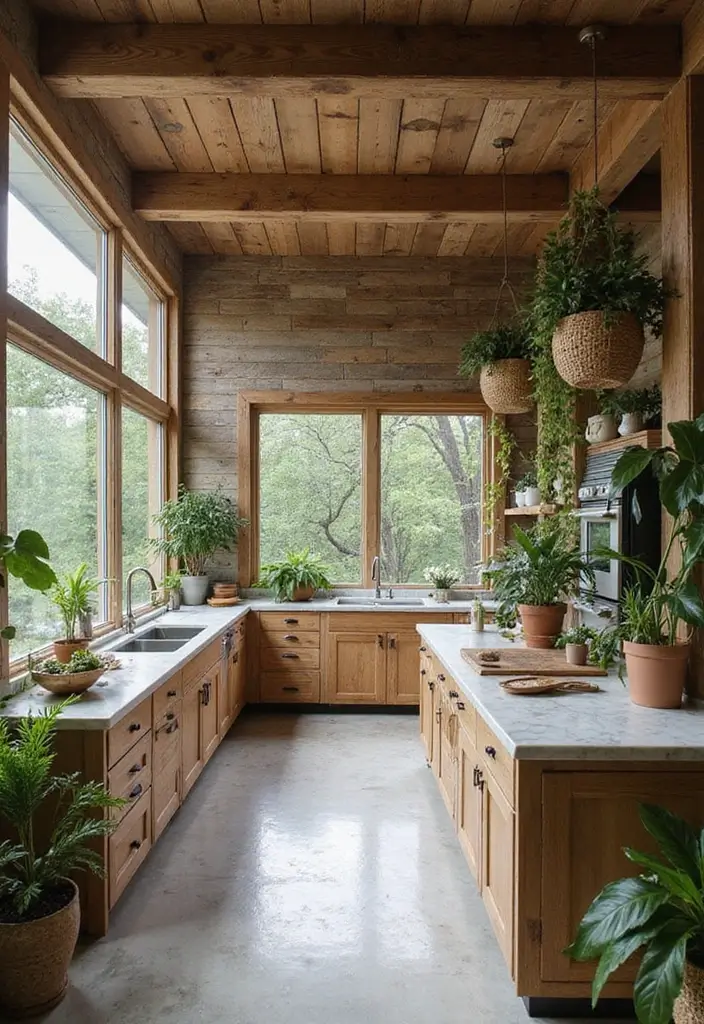 Transform Your Space: 30 Stunning Modern Luxury Kitchen Designs You’ll Adore! - 6. Nature-Inspired Designs