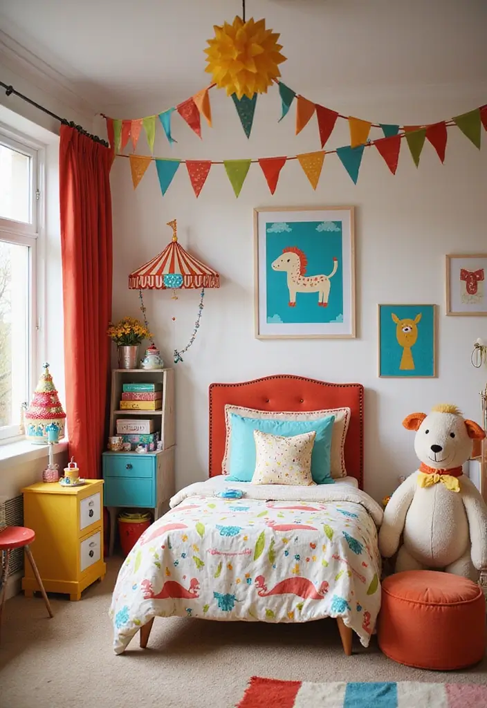 14 Kids Room Ideas That Are So Fun You'll Want to Move In (Number 3 Is Adorable!) - 14. Bright and Playful Circus Theme