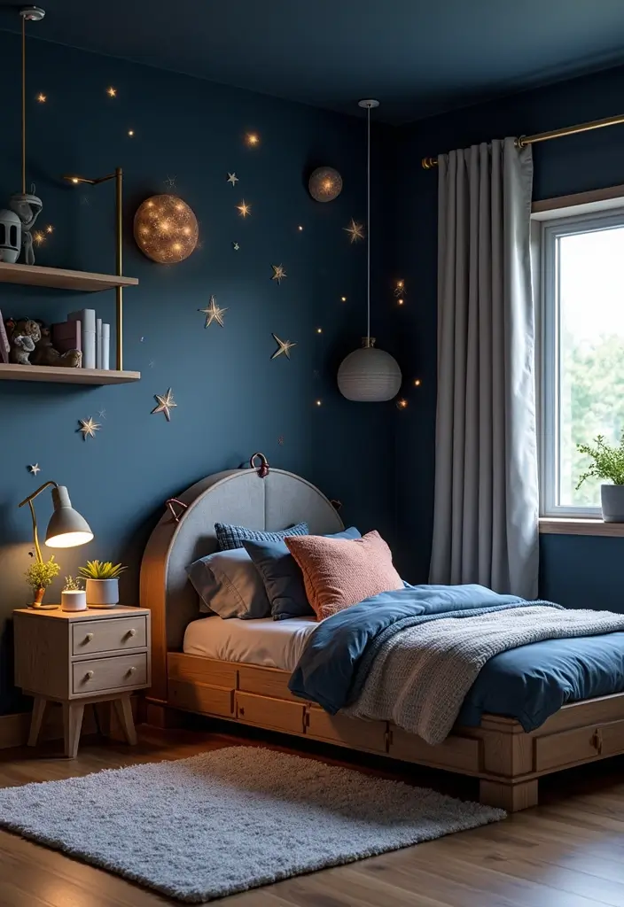 14 Kids Room Ideas That Are So Fun You'll Want to Move In (Number 3 Is Adorable!) - 6. Space Explorer’s Dream