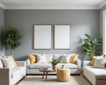 15 Living Room Paint Color Ideas That’ll Transform Your Space with Grey Accent Walls and White Trim!