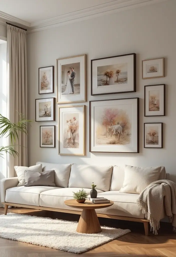 15 Stunning Living Room Romantic Date Night Decor Ideas That Will Set the Mood! - 4. Romantic Wall Art