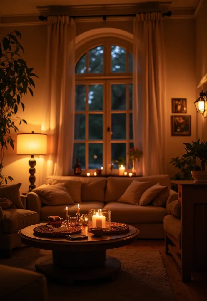 15 Stunning Living Room Romantic Date Night Decor Ideas That Will Set the Mood! - 6. Mood Lighting with Dimmer Switches