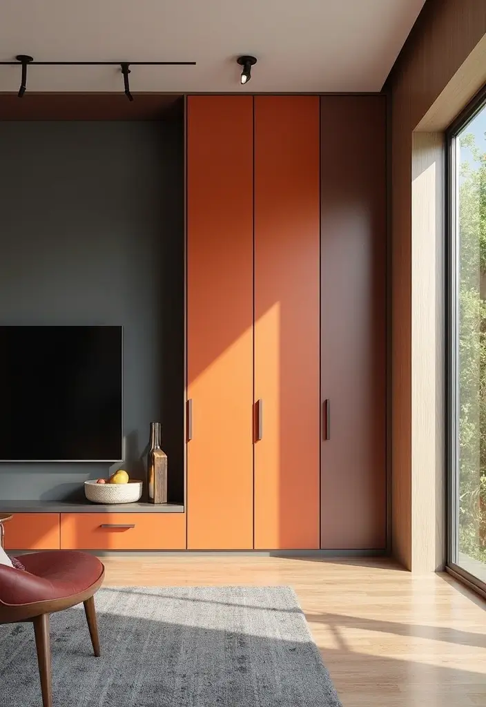 18 Built-In Cupboard Ideas for Your Living Room That Will Change Your Space Forever! - 13. Color Contrast Play