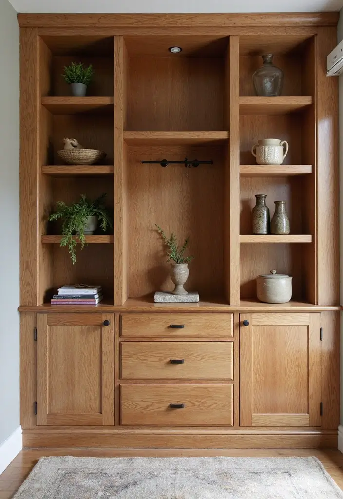 18 Built-In Cupboard Ideas for Your Living Room That Will Change Your Space Forever! - 3. Natural Wood Wonders