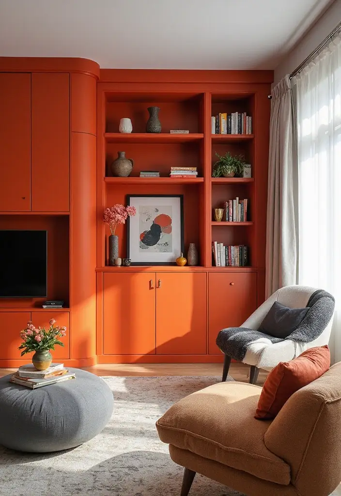 18 Built-In Cupboard Ideas for Your Living Room That Will Change Your Space Forever! - 4. The Modern Statement Piece