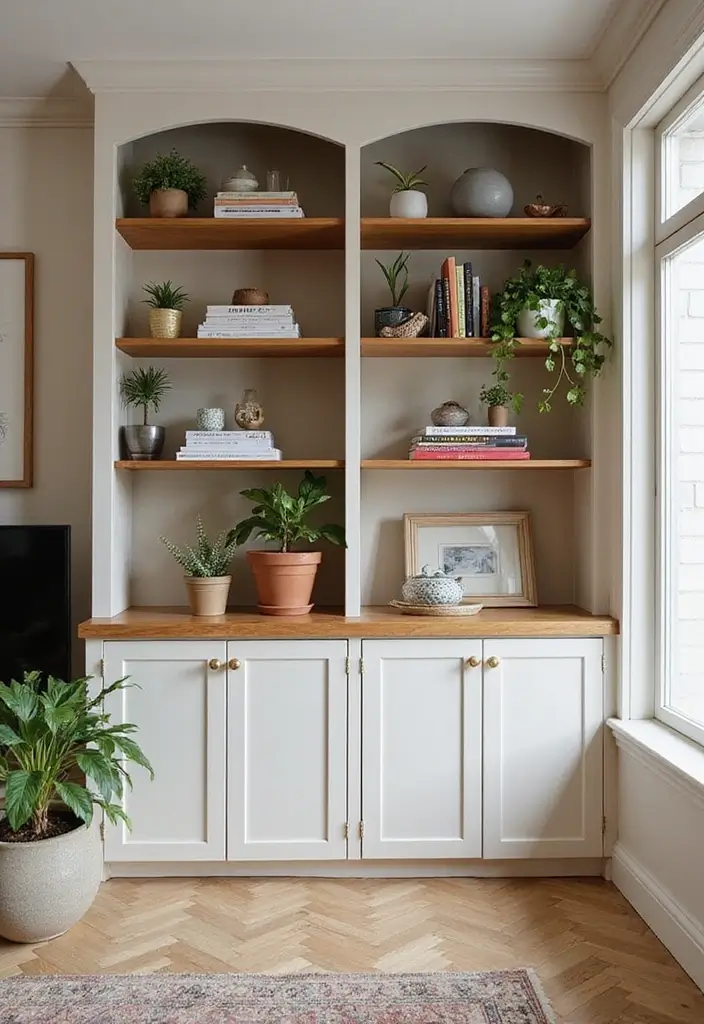 18 Built-In Cupboard Ideas for Your Living Room That Will Change Your Space Forever! - 7. Open Shelving Delight