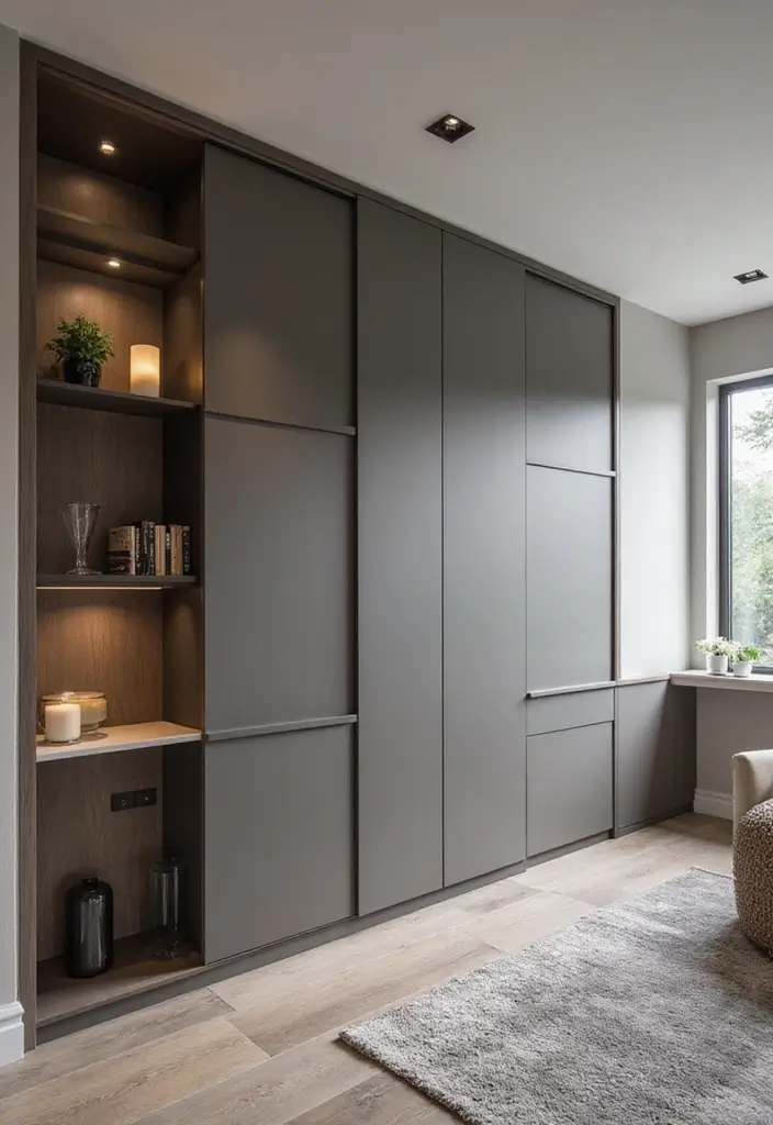 18 Built-In Cupboard Ideas for Your Living Room That Will Change Your Space Forever! - 8. Sleek Modern Lines