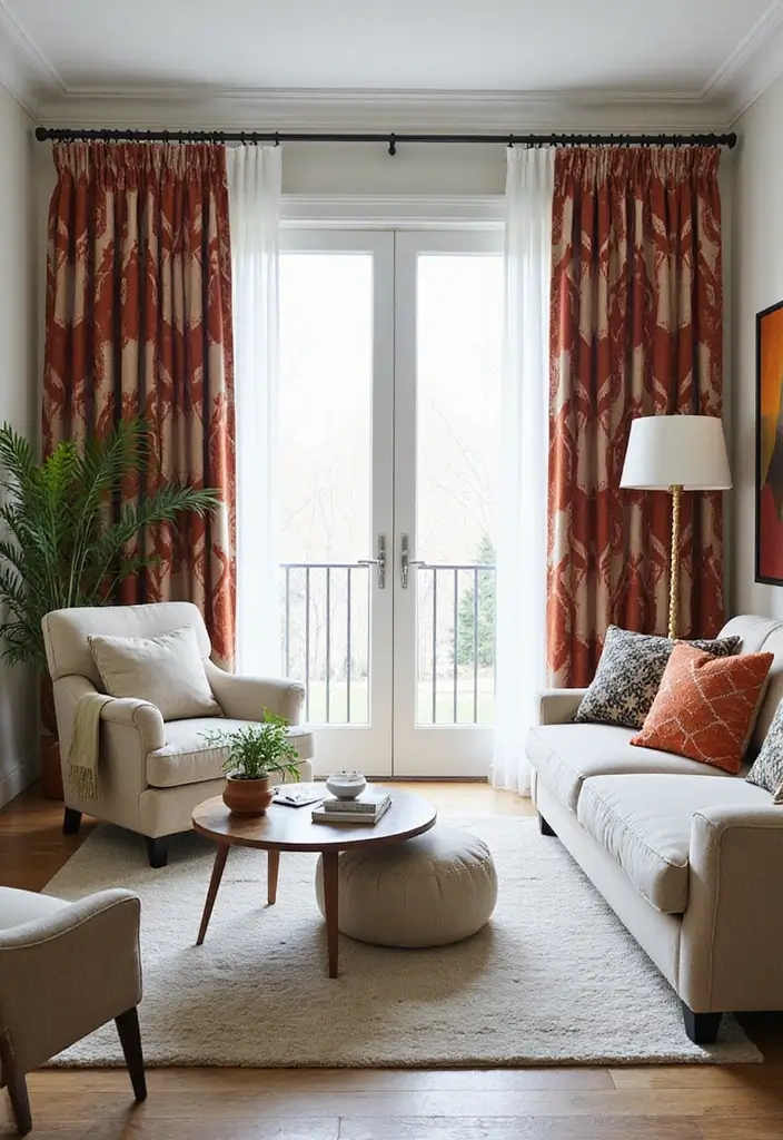 18 Curtain Ideas for Living Room That Instantly Elevate Your Space (You Won't Believe #7!) - 2. Bold Patterns for a Vibrant Touch
