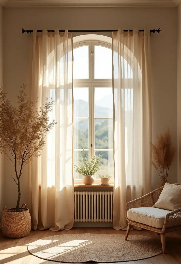 18 Curtain Ideas for Living Room That Instantly Elevate Your Space (You Won't Believe #7!) - 6. Natural Textiles for a Touch of Organic