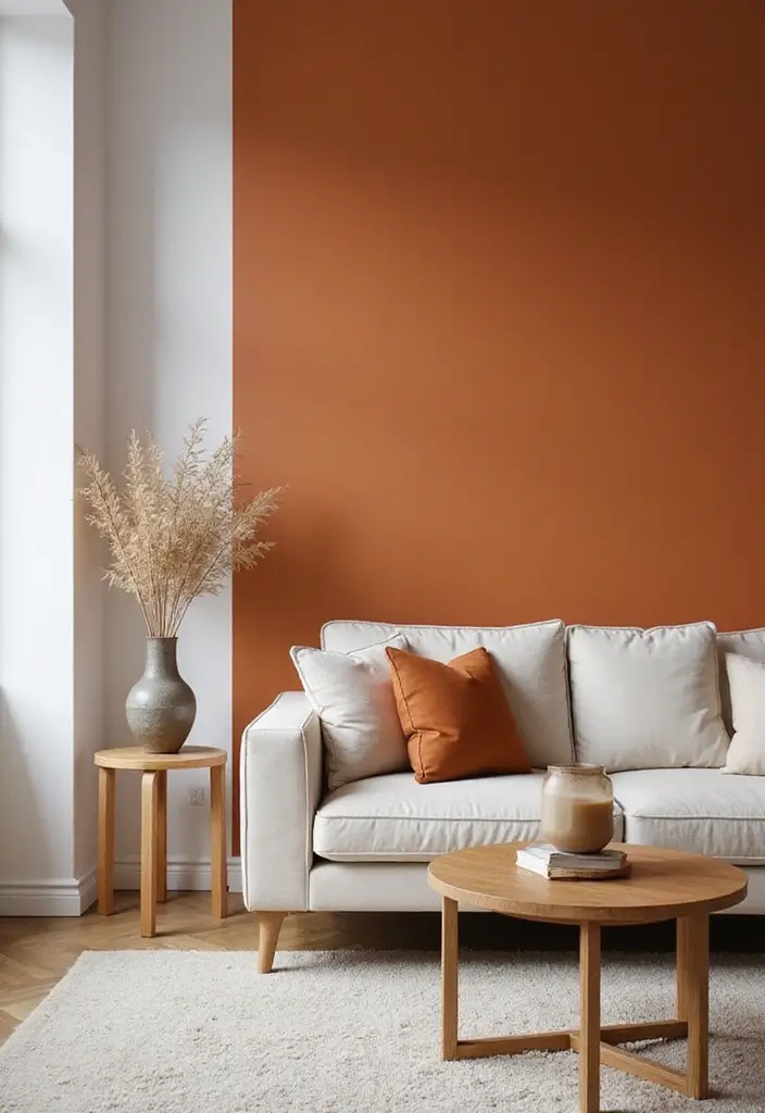 20 Accent Wall Ideas That Will Transform Your Living Room Into a Stunning Oasis! - 15. Minimalist Solid Colors