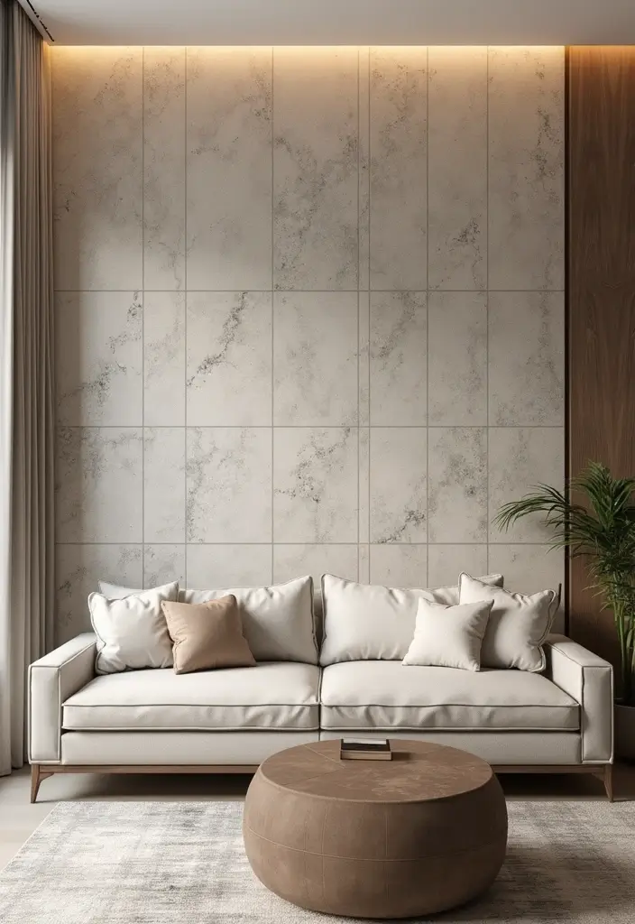 20 Accent Wall Ideas That Will Transform Your Living Room Into a Stunning Oasis! - 6. Chic Tile Accents