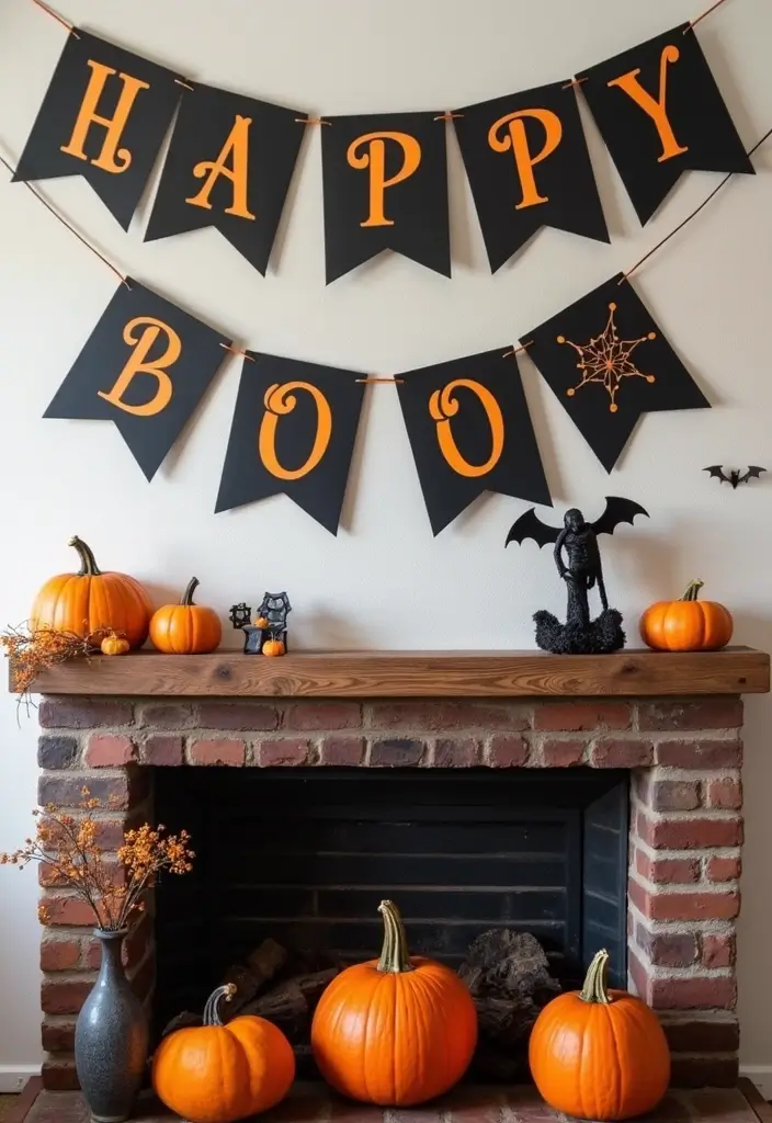20 DIY Indoor Halloween Decor Hacks for a Pinterest-Worthy Aesthetic - 9. Boo Banner