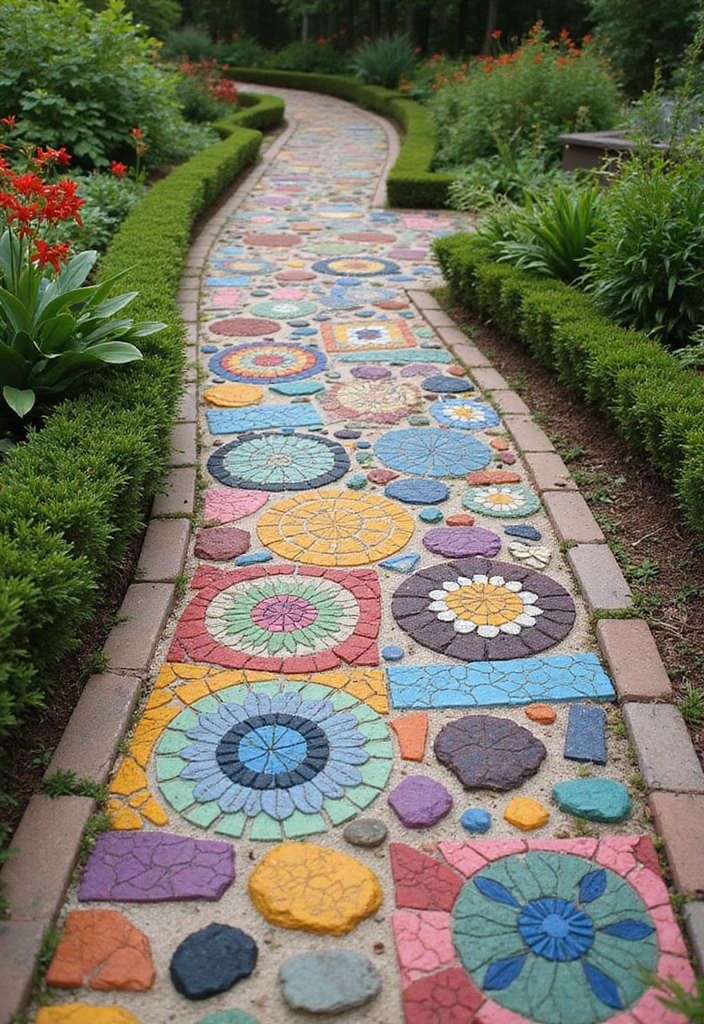 20 DIY Secret Garden Ideas to Transform Your Backyard Into a Magical Oasis - 14. Mosaic Pathways