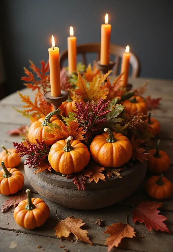 20 Dreamy Indoor Halloween Decorations That Blend Cozy Vibes with Spooky Magic (You Won't Believe #12!) - 3. Enchanted Autumn Centerpieces