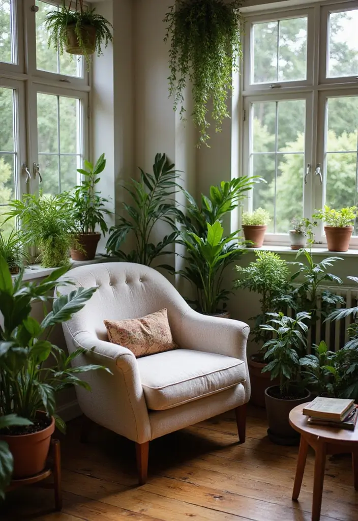 20 Indoor Plants Decor Ideas That Will Transform Your Living Room into a Lush Paradise! - 12. Cozy Reading Nook
