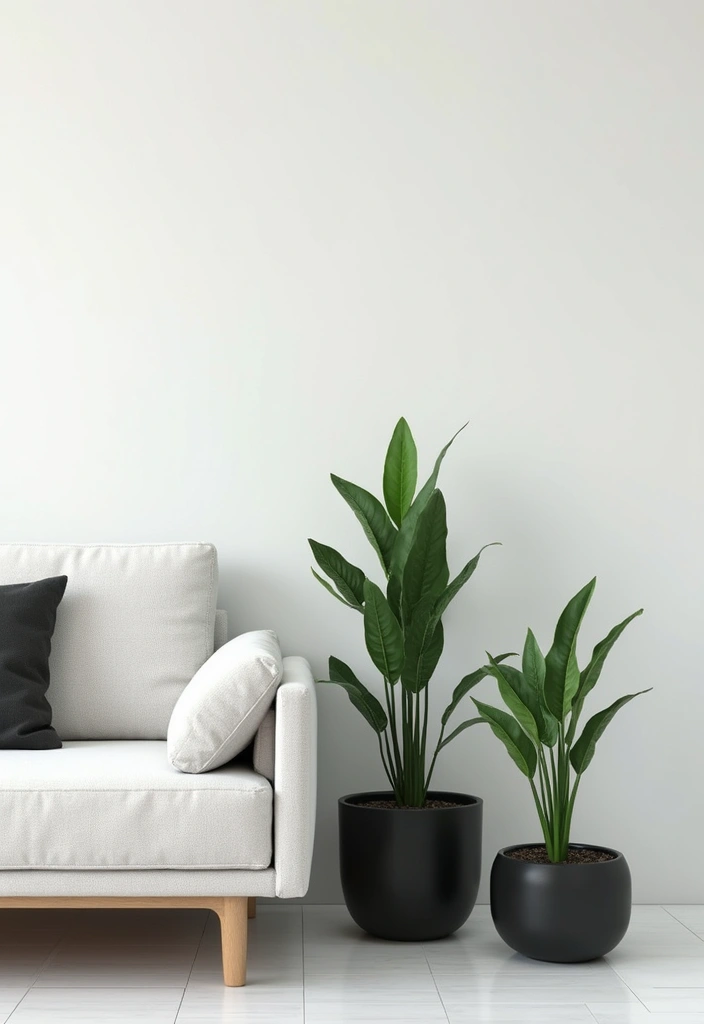 20 Indoor Plants Decor Ideas That Will Transform Your Living Room into a Lush Paradise! - 16. Modern Minimalist Setup