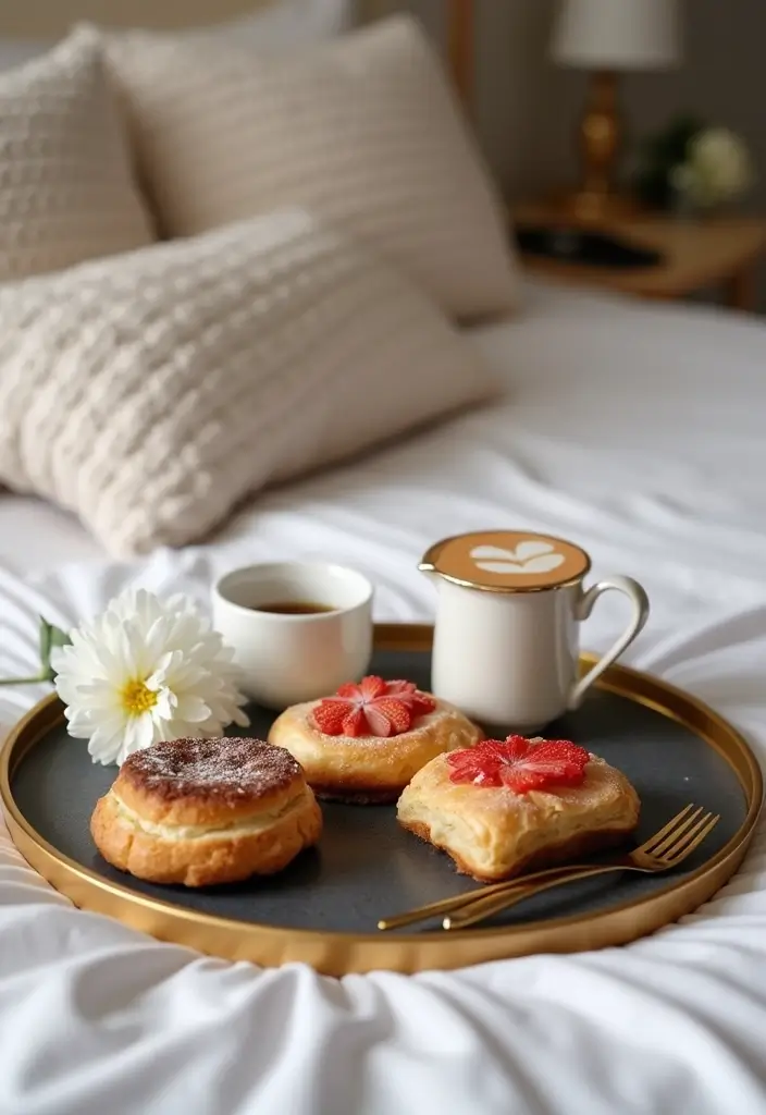 20 Luxurious Adult Bedroom Ideas for Couples That Will Ignite Your Romance! (Number 8 Will Blow Your Mind!) - 10. In-Bed Dining Experience