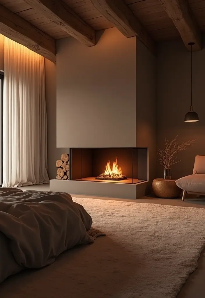 20 Luxurious Adult Bedroom Ideas for Couples That Will Ignite Your Romance! (Number 8 Will Blow Your Mind!) - 18. Cozy Fireplaces