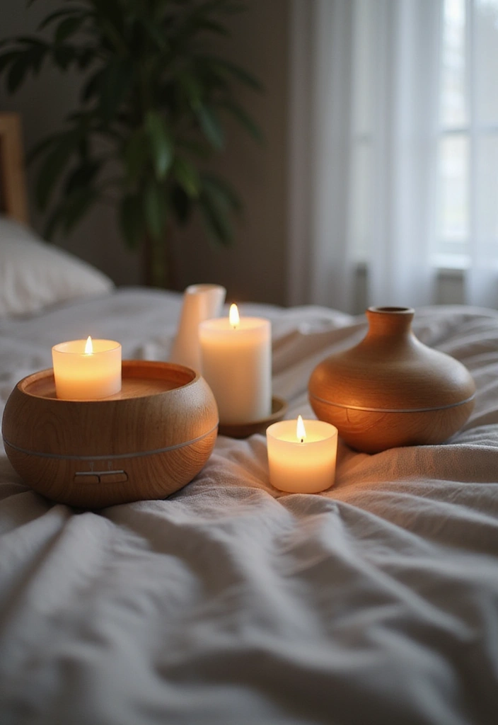 20 Luxurious Adult Bedroom Ideas for Couples That Will Ignite Your Romance! (Number 8 Will Blow Your Mind!) - 8. Sensory Experience with Aromatherapy