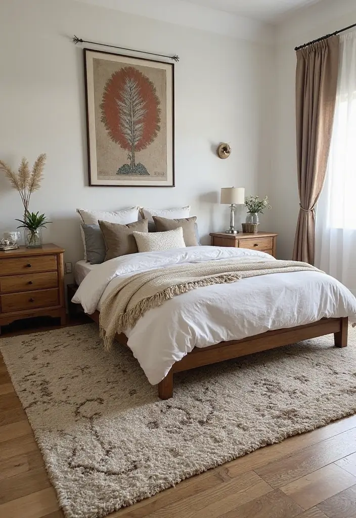 20 Master Bedrooms Decor Ideas That Will Make Your Sleep Space Feel Like a Luxury Suite - 11. Decorative Rugs