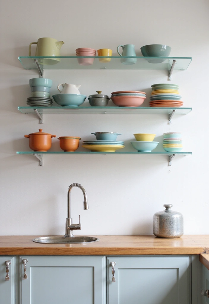 20 Stunning Acrylic Decor Ideas to Transform Your Kitchen Interior! - 1. Acrylic Shelving for a Sleek Look