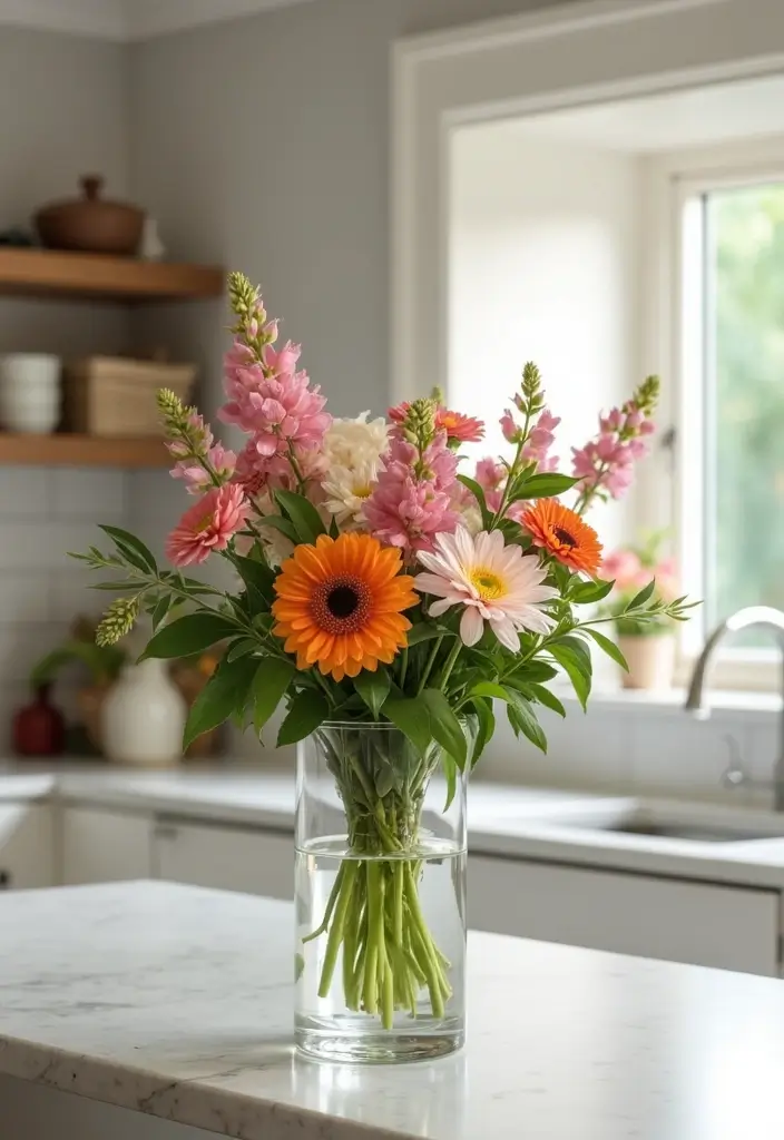 20 Stunning Acrylic Decor Ideas to Transform Your Kitchen Interior! - 18. Acrylic Vase for Fresh Flowers