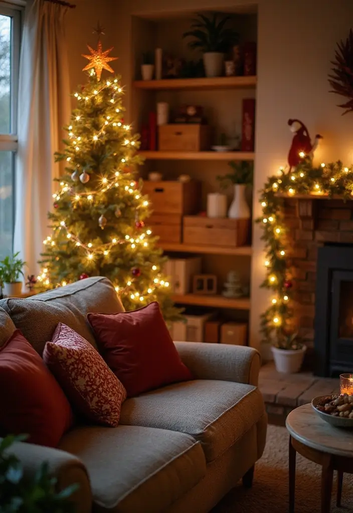 20 Stunning Fairy Light Ideas to Transform Your Living Room into a Romantic Wonderland! - 19. Seasonal Fairy Light Installations