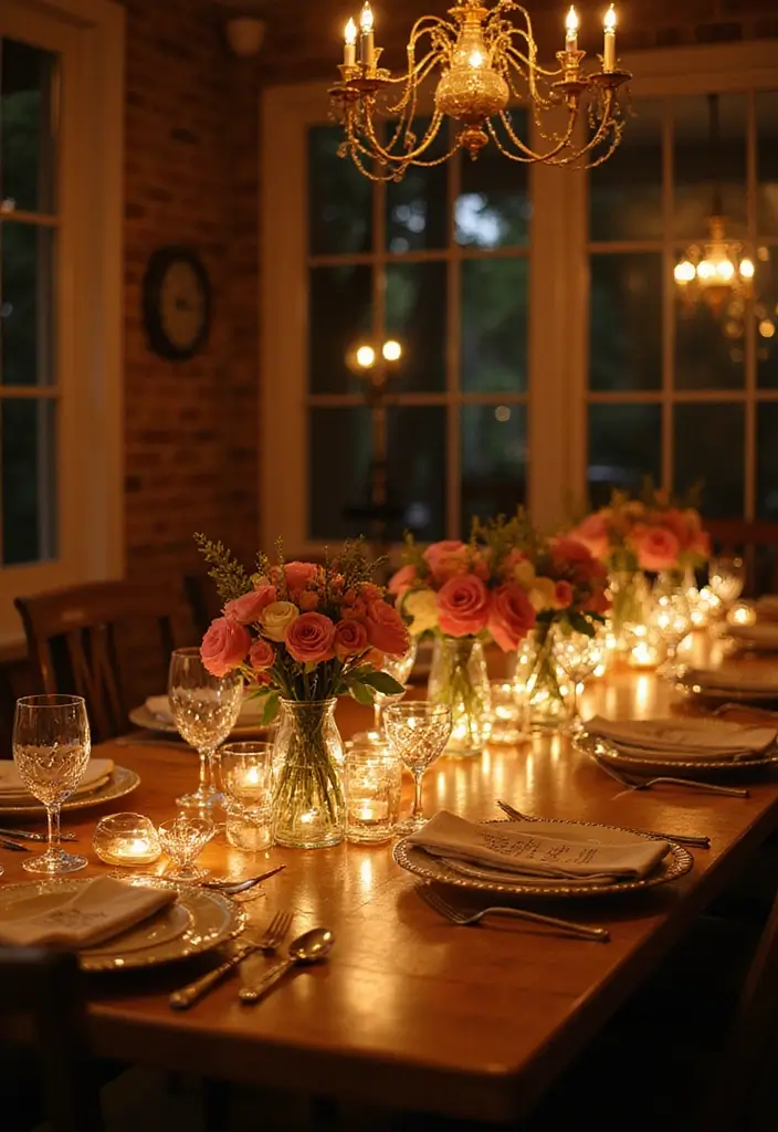 20 Stunning Fairy Light Ideas to Transform Your Living Room into a Romantic Wonderland! - 20. Elegant Dining with Fairy Lights