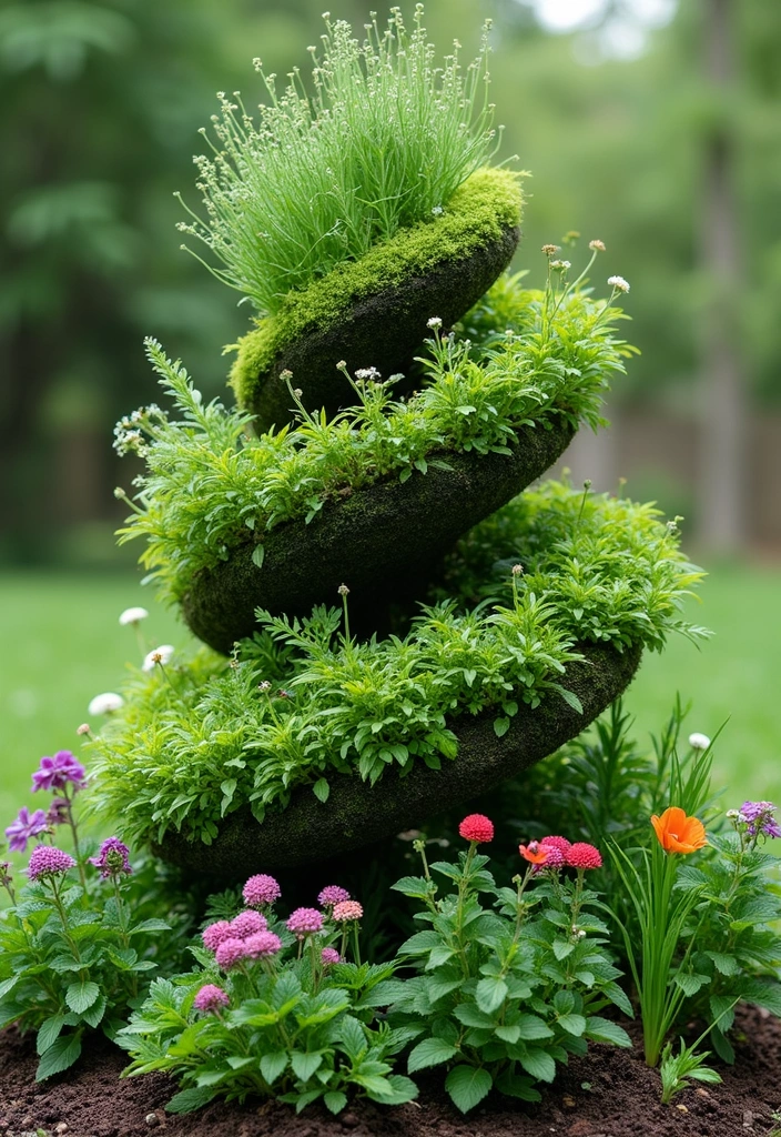 20 Stunning Home Garden Ideas That Will Transform Your Outdoor Space into an Aesthetic Paradise! - 8. Herb Spiral Gardens