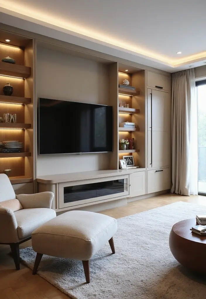 20 Stunning Living Room Cabinet Ideas That Will Transform Your Accent Wall! - 13. Elegant Built-in Cabinets