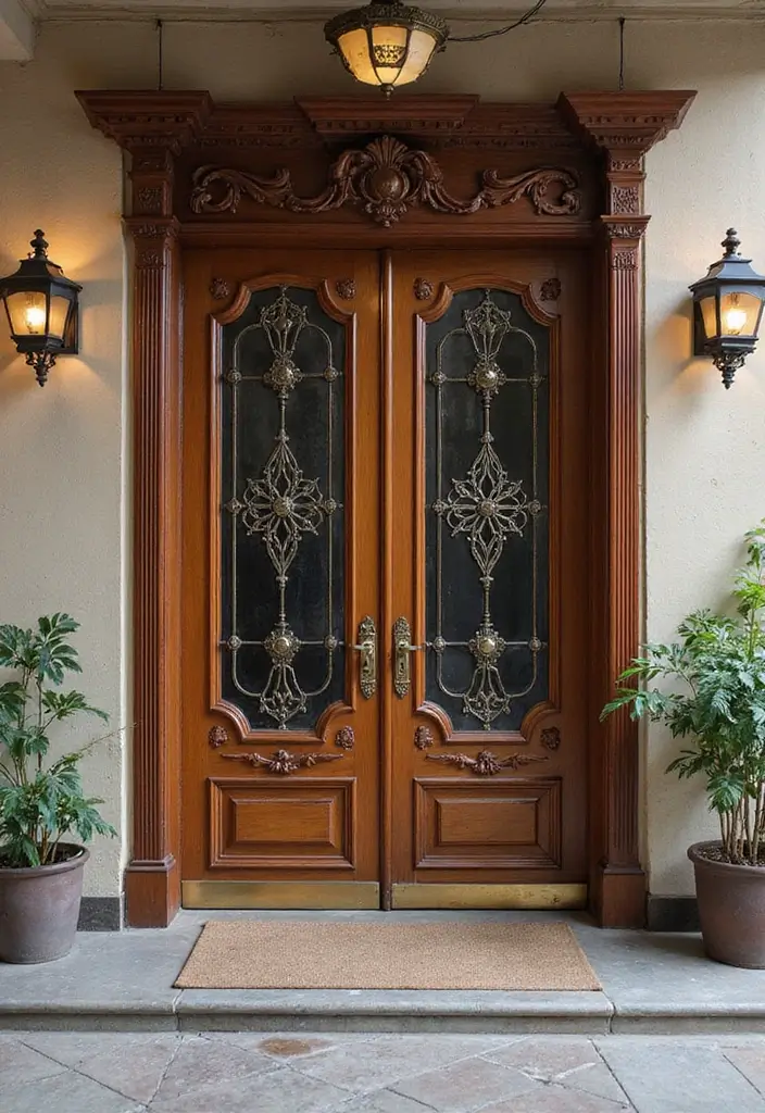 20 Stunning Main Door Designs That Will Transform Your Apartment Entrance! - 11. Double Doors for a Grand Entrance