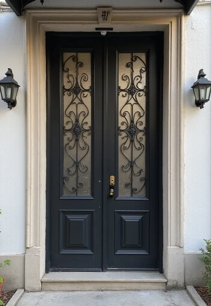 20 Stunning Main Door Designs That Will Transform Your Apartment Entrance! - 18. Decorative Grilles and Panels