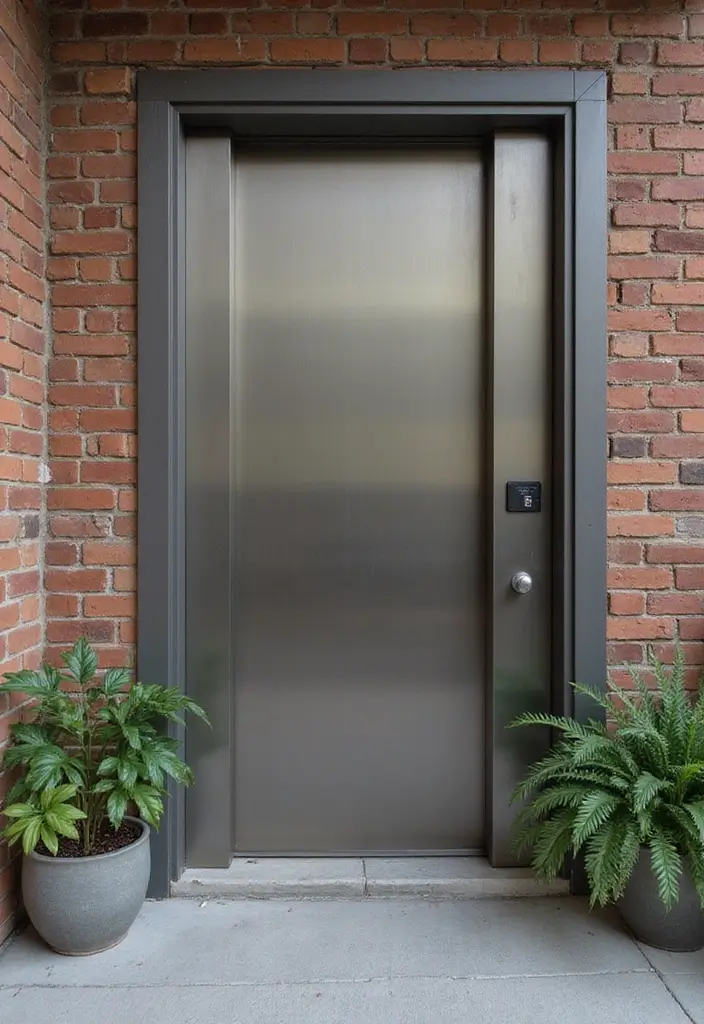 20 Stunning Main Door Designs That Will Transform Your Apartment Entrance! - 7. Industrial Metal Doors