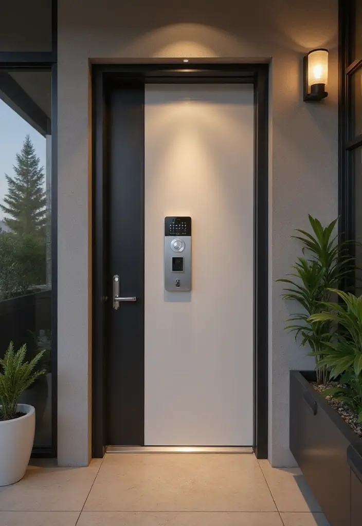 20 Stunning Main Door Designs That Will Transform Your Apartment Entrance! - 9. Smart Technology Doors