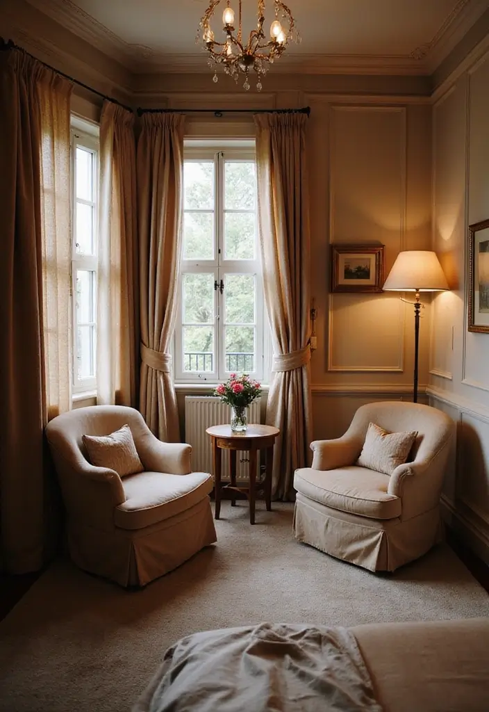 20 Warm Cozy Bedroom Ideas for the Perfect Romantic Date Night! - 5. Intimate Seating Area