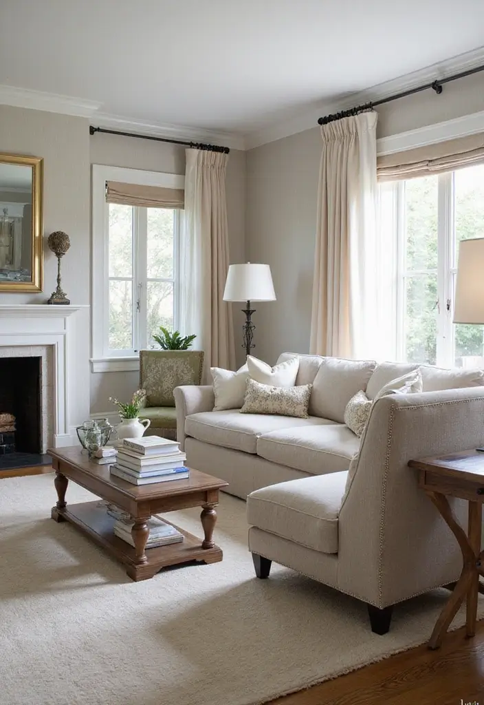 21 Living Room Ideas That'll Make You Want to Curl Up and Stay Forever! - 15. Transitional Elegance