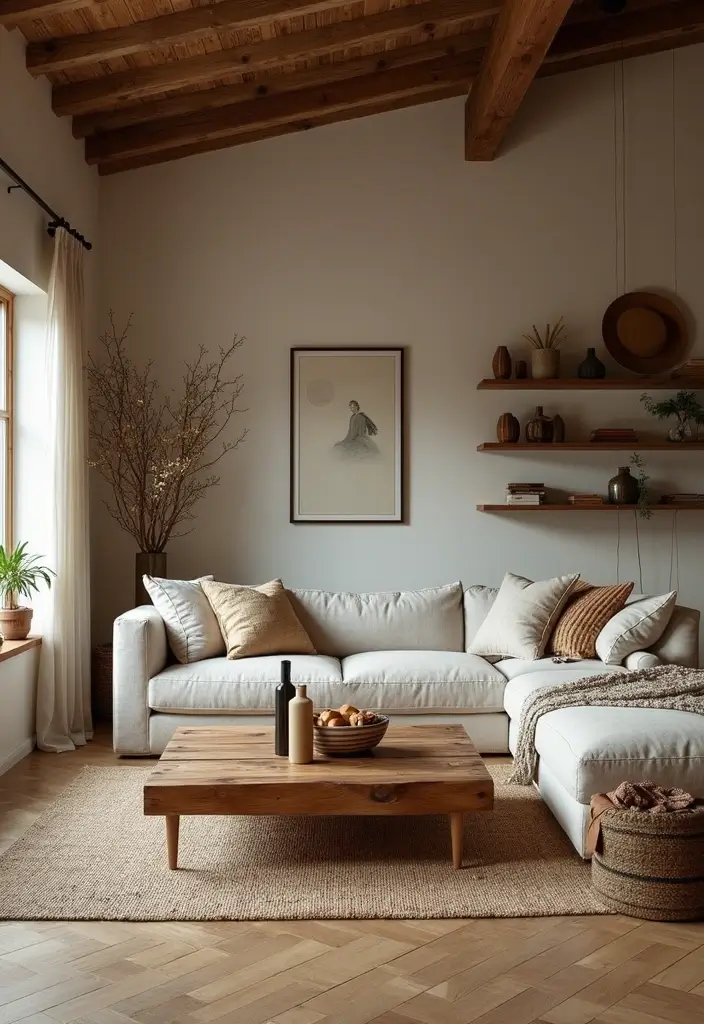 21 Living Room Ideas That'll Make You Want to Curl Up and Stay Forever! - 2. Rustic Charm with Wood Accents