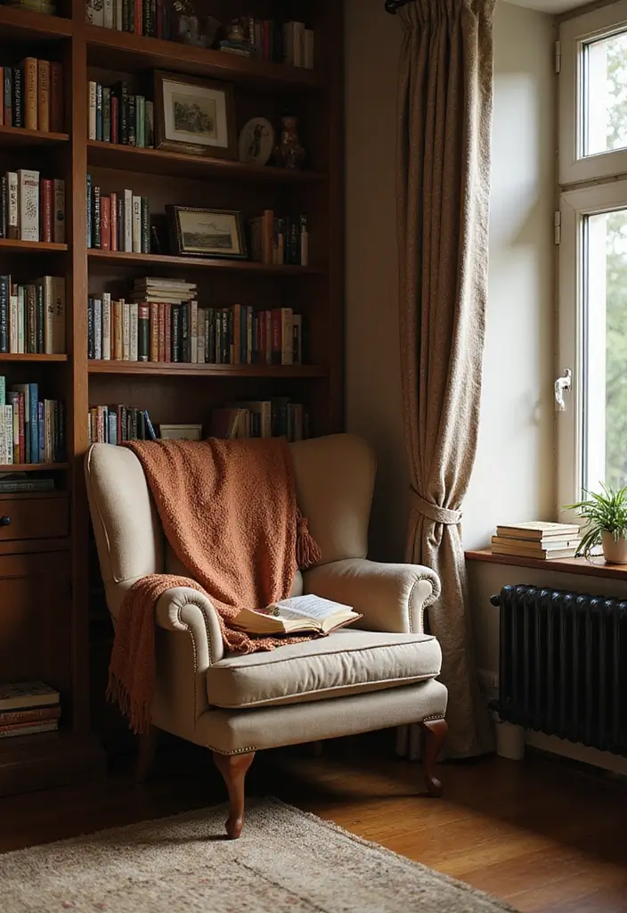 21 Living Room Ideas That'll Make You Want to Curl Up and Stay Forever! - 6. Cozy Nook with Bookshelves